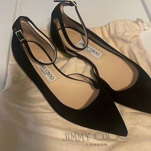 Jimmy Choo velvet pointy toe flats